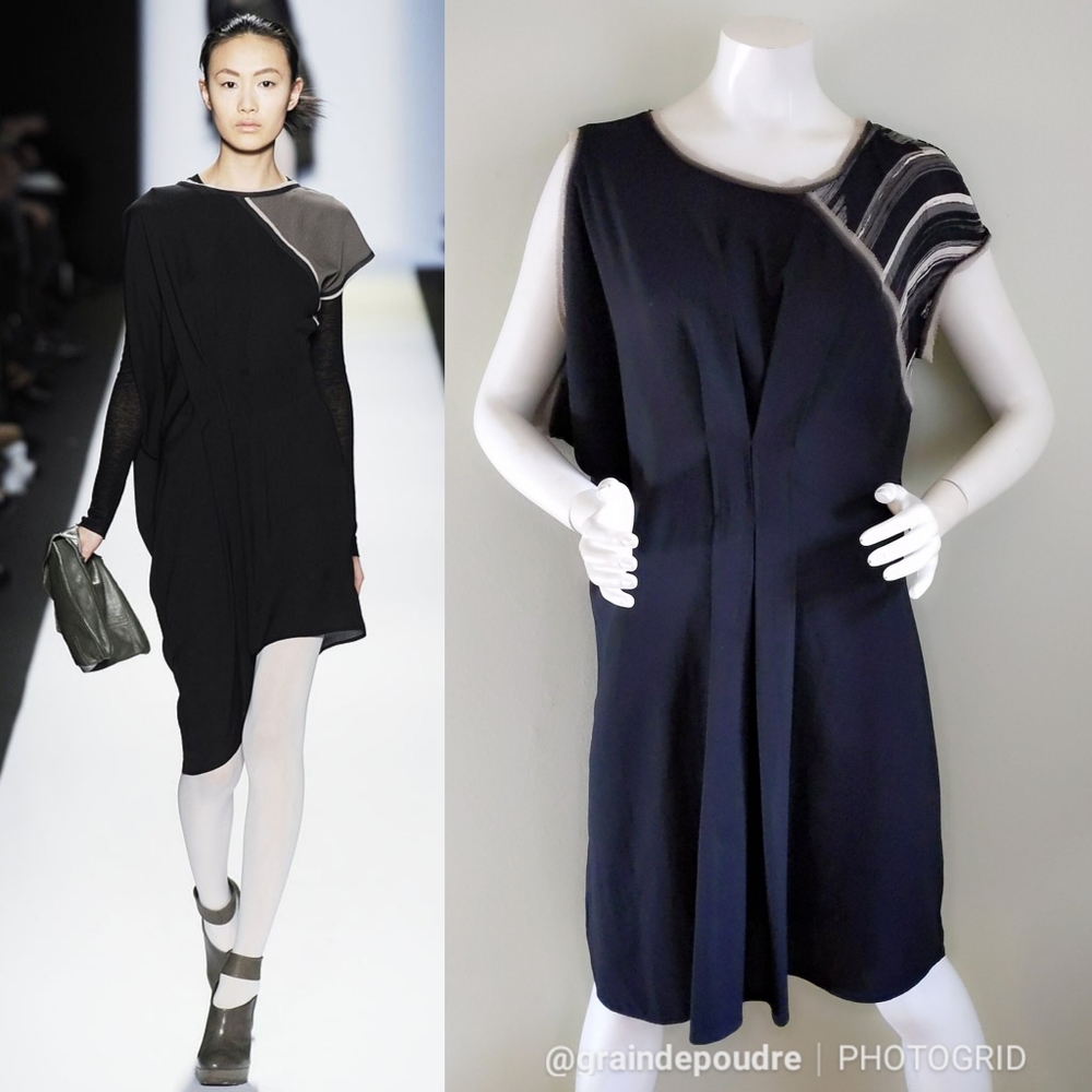 BCBG MaxAzria Runway Asymmetric Silk Dress S